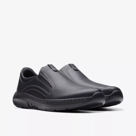 Clarks Mens Clarkspro Step Loafer - Black Leather NEW - Picture 1 of 8